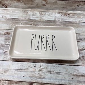 Rae Dunn Purr Cat Food / Trinket Tray Plate